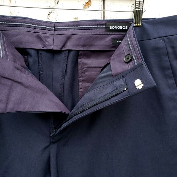 Bonobos Italian Performance Suit Pant Bright Navy Sz 38 Slim Fit UNF - Picture 16 of 16